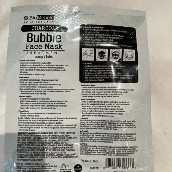 Bundle of 5 face masks Spa April Korean Charcoal Cucumber - Picture 2 of 4